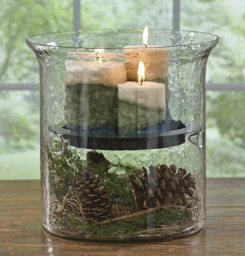 (image for) Large Glass Cylinder Candle Holder Metal Insert