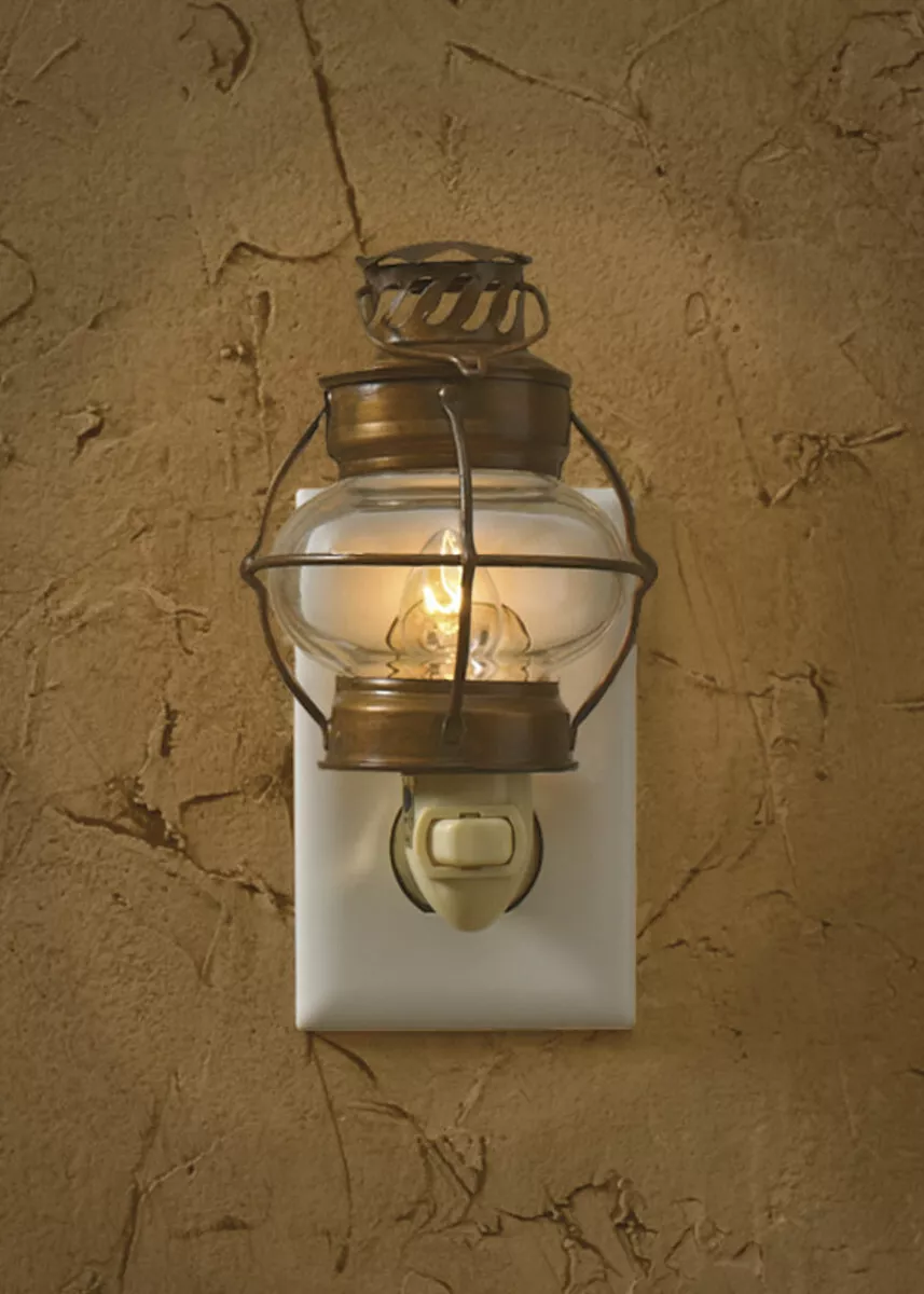 (image for) Sea Lantern Night Light Plug In Metal Glass