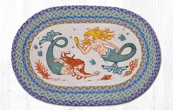 (image for) 2 Mermaids Jute Rug Oval