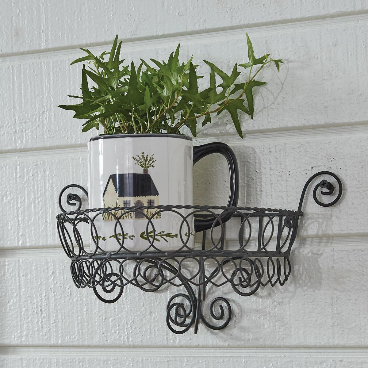 (image for) Wire Metal Wall Shelf Scrolled