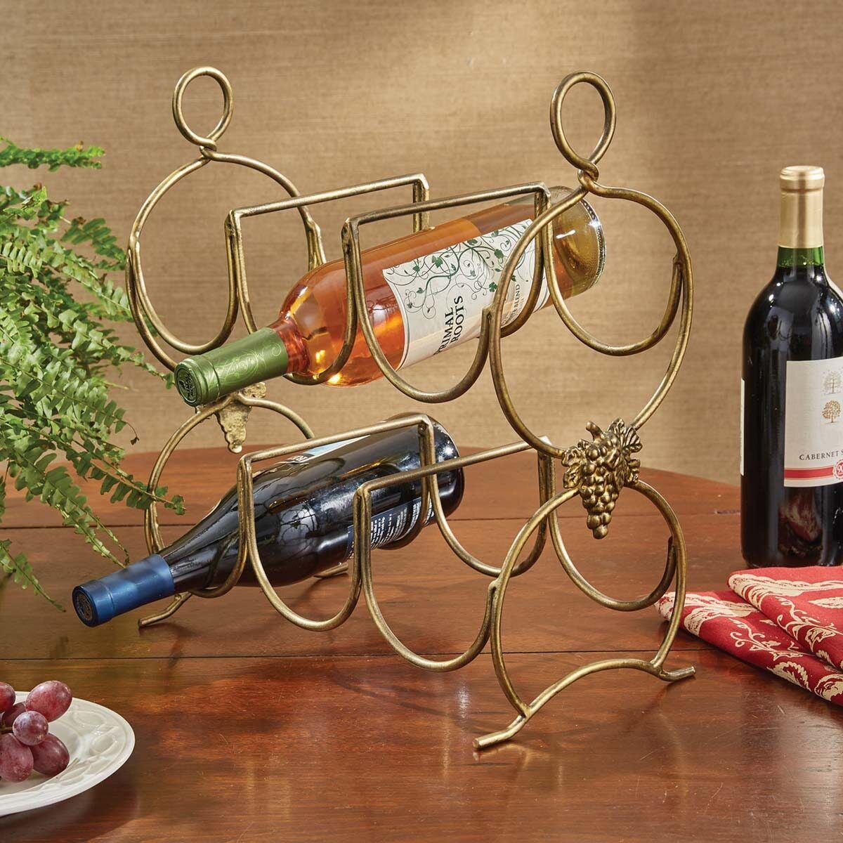 (image for) Metal Wine Rack Display Stand 6 Bottles Holder