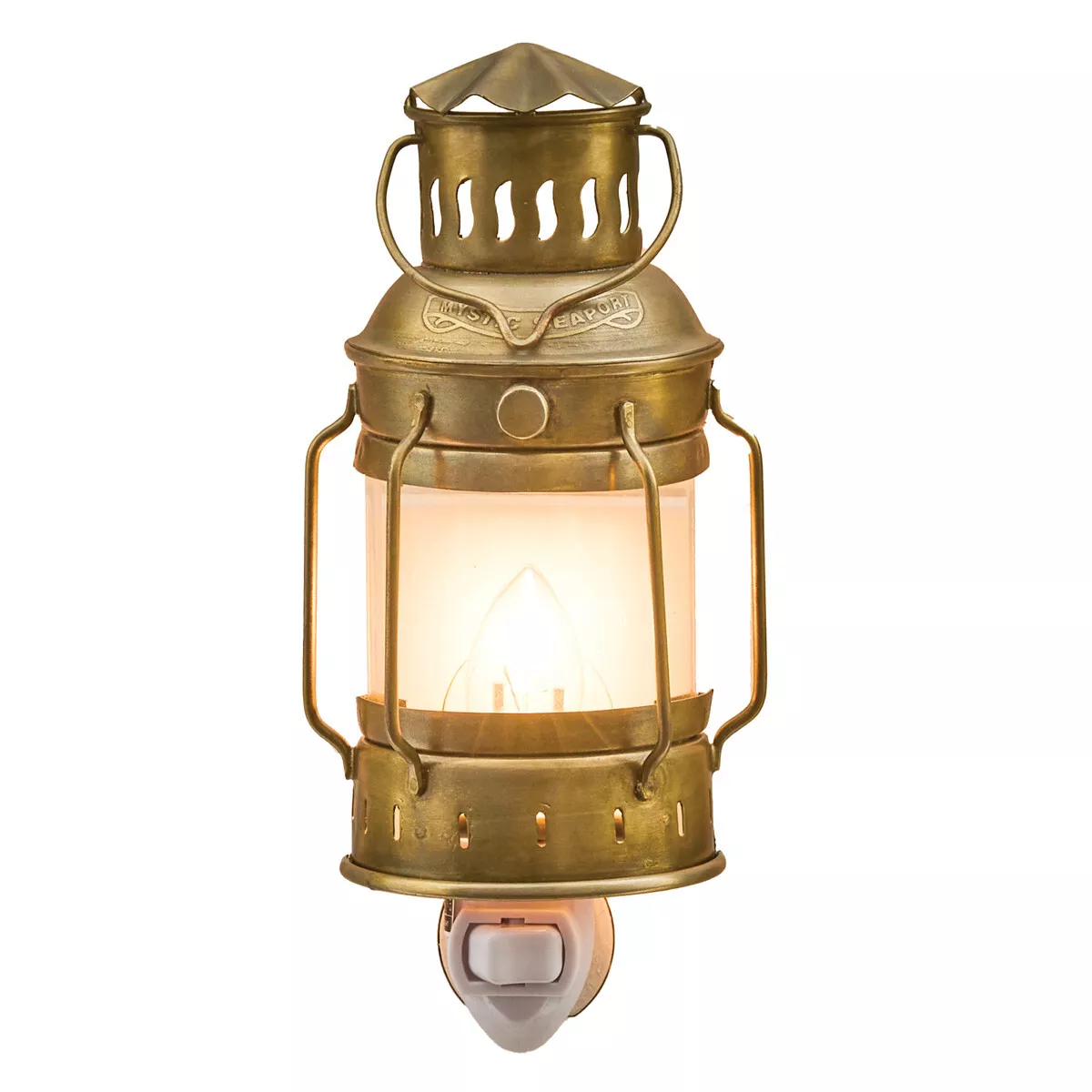 (image for) Nautical Lantern Night Light Plug In Metal Glass