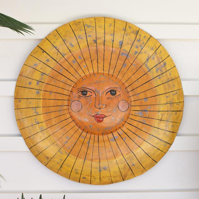 (image for) Wall Metal Art Sun Face Sculpture Handmade