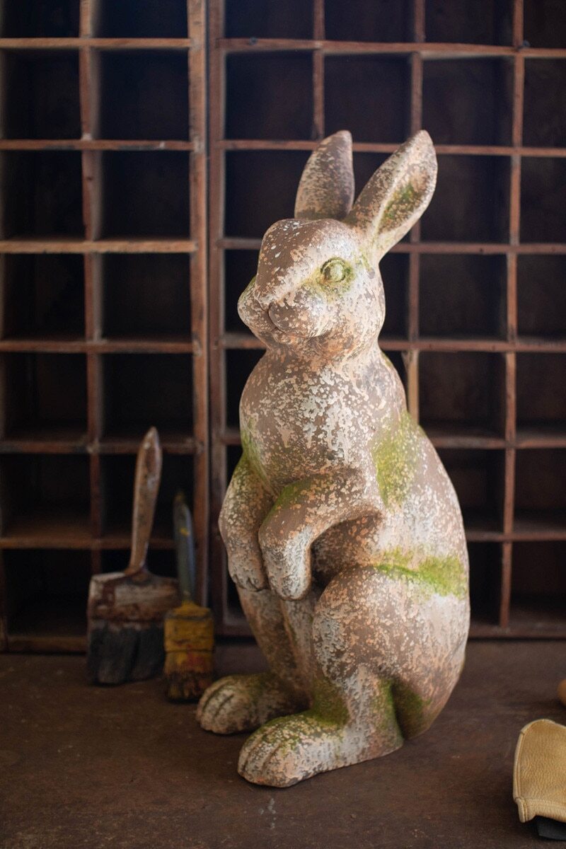 (image for) Bunny Rabbit Figurine Statue 23" Patina Finish