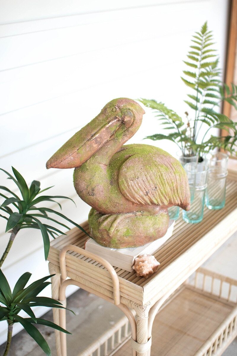 (image for) Pelican Patina Statue Beach Coastal Cottage Nautical Decor