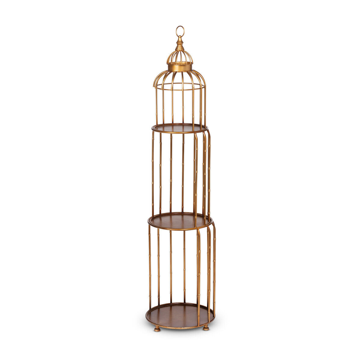 (image for) 3 Tier Shelf Stand Stacking Etagere Steel Metal Birdcage Top