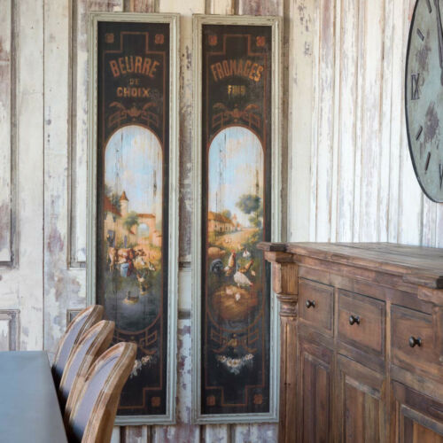 (image for) French Butter Cheese Sign Set of 2 Wood Signs 71.75" Tall