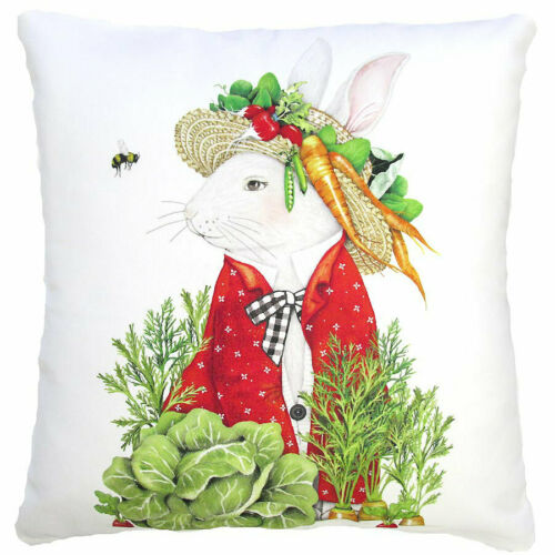 (image for) Garden Bunny Rabbit Pillow 18" Outdoor Safe