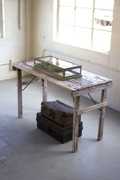 (image for) Reclaimed Wood Folding Table Antique White