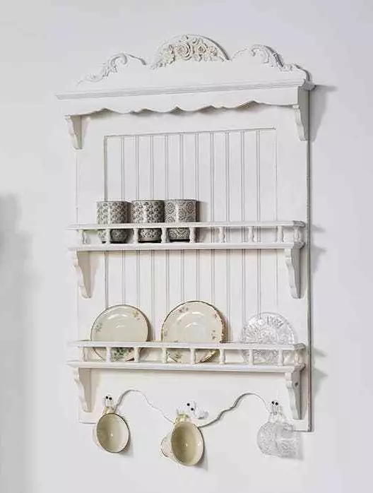 (image for) French Style Wall Plate and Mug Rack Shelves & Hooks