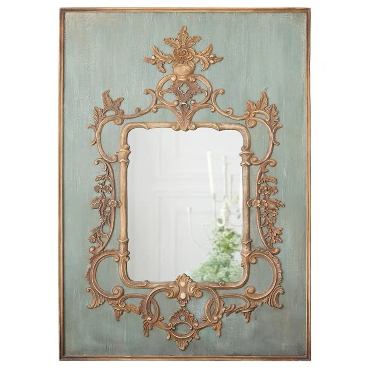 (image for) Antique Vintage Style Wall Mirror Carved Wood Frame