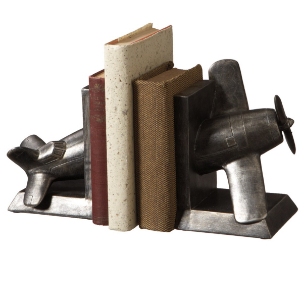 (image for) Vintage Style Airplane Bookends