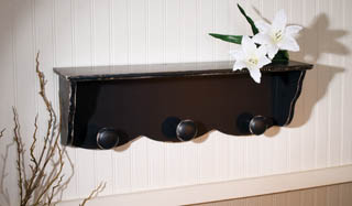 (image for) Shelf Distressed Black with Knobs