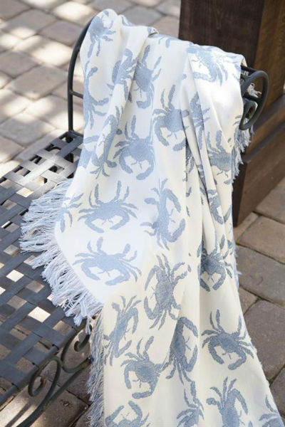(image for) Blue Crab Rayon Throw Blanket