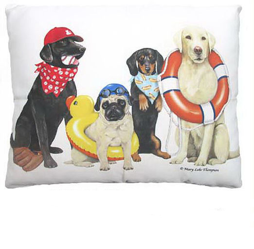 (image for) Dogs of Summer Outdoor Pillow 18", 24"