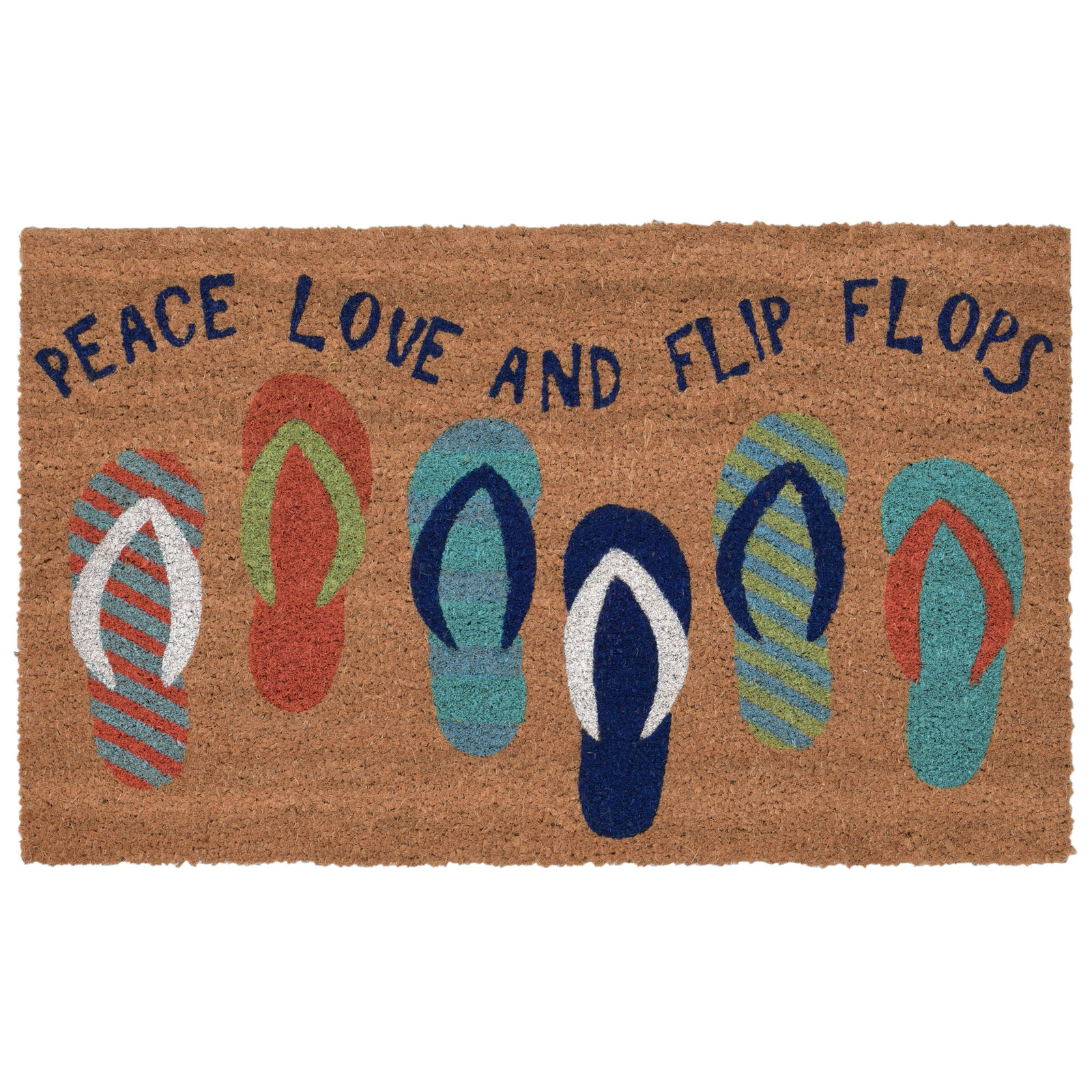(image for) Peace Love Flip Flops Coir Door Mat