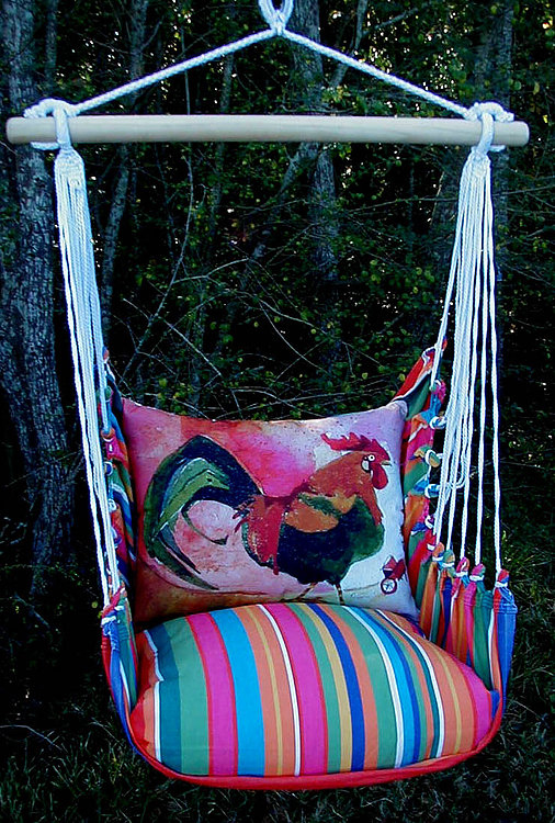 (image for) Swing Set Custom Fabric Rooster Pillow