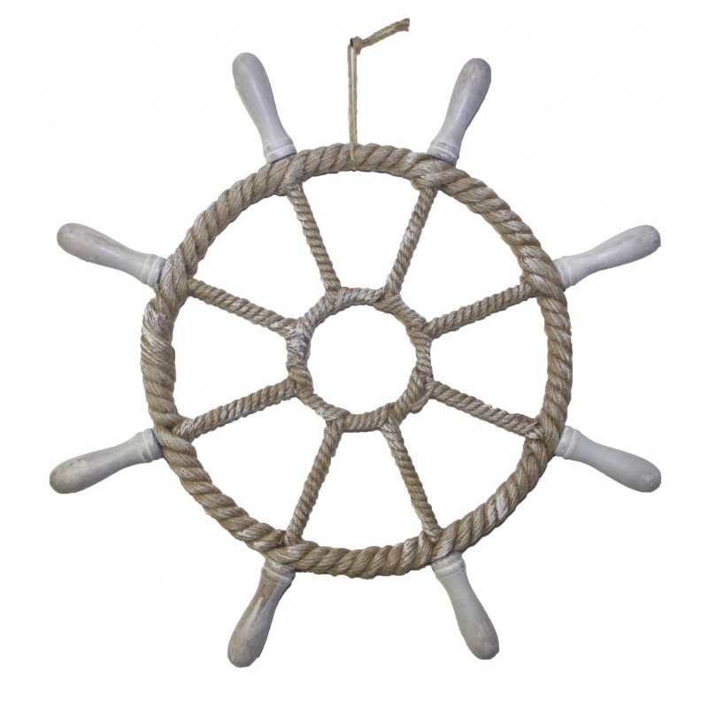 (image for) Ship Wheel Rope Wrapped Wall Decor